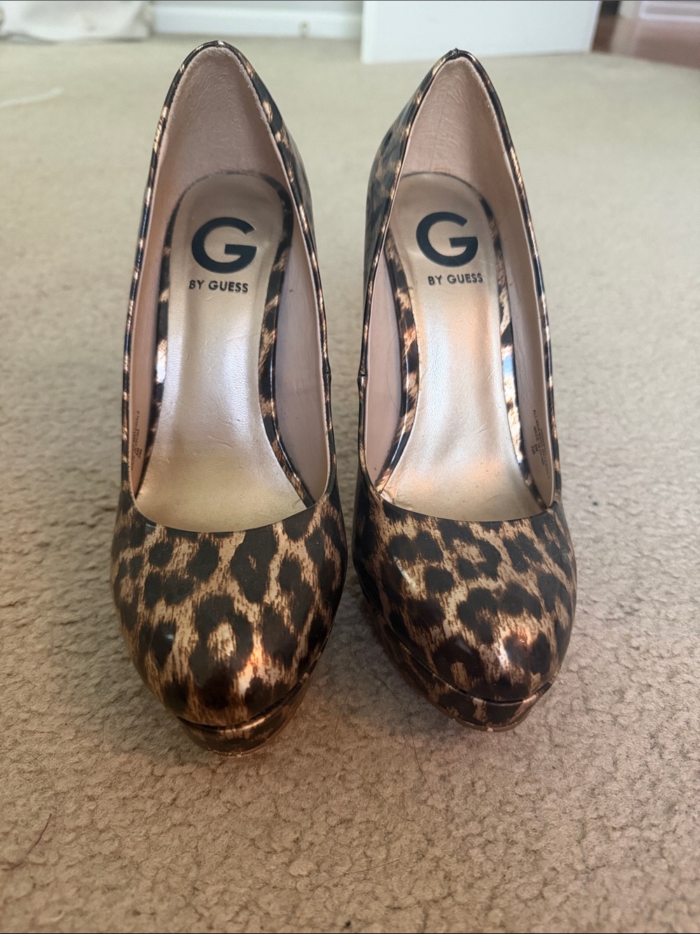 G by Guess Leopard Platform Pumps - Brown/Black